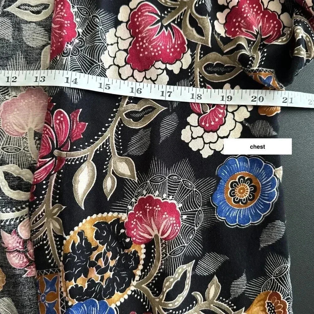 Vintage Artsy Floral Cardigan Womens Small Colorful Open Front Granny Top - Picture 12 of 13